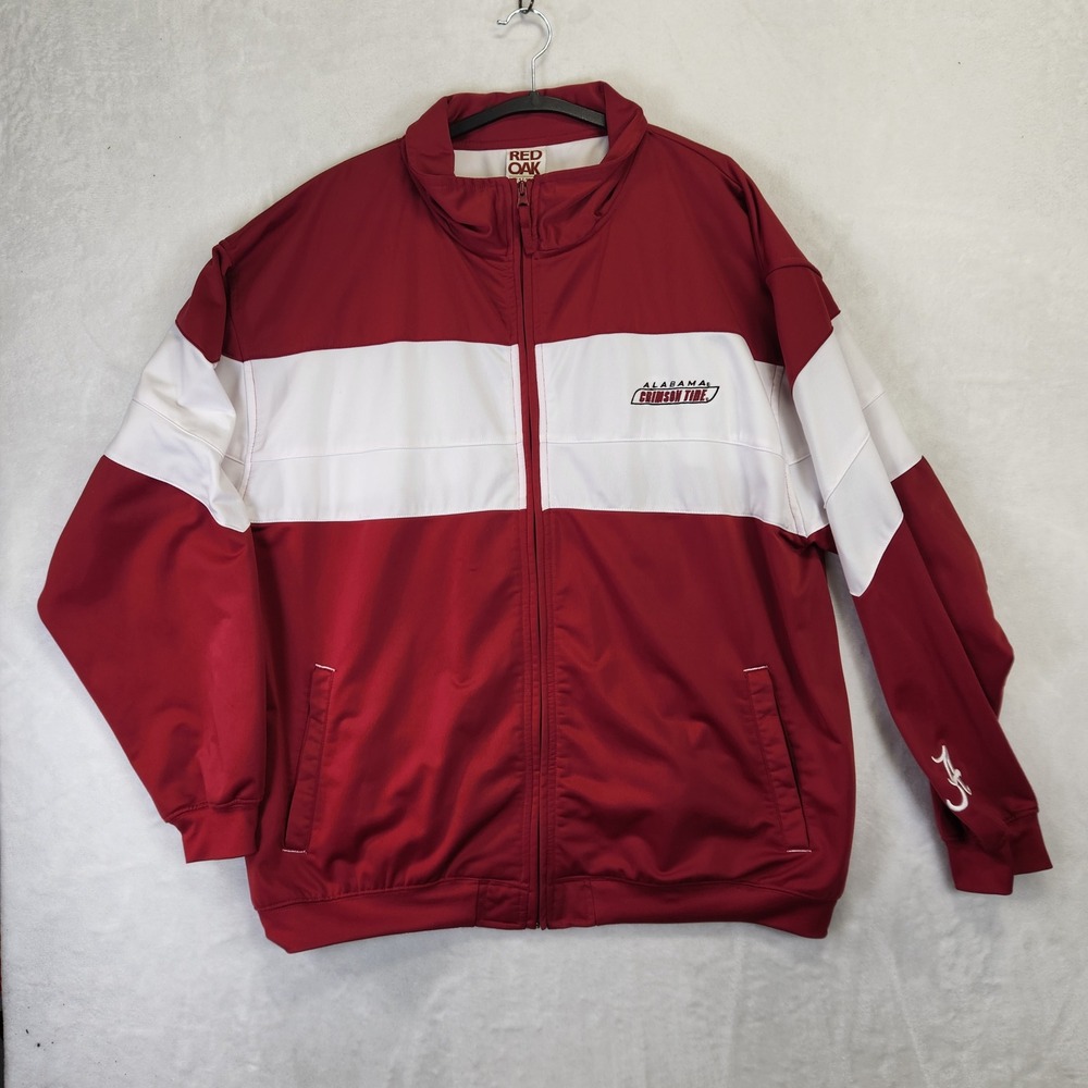 Red Oak Alabama Crimson Tide Track Jacket Mens Xl Crimson White Full Zip